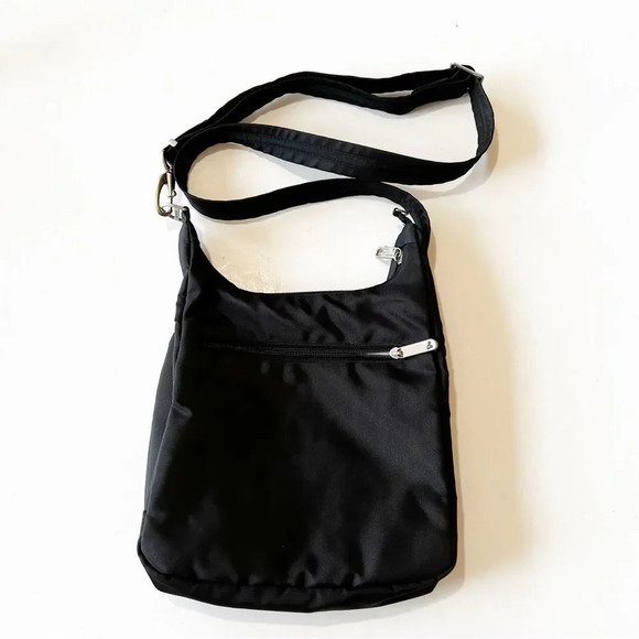 Travelon Black Nylon Crossbody Travel Bag Antitheft RFID Locking Zippers Pockets - Picture 2 of 9